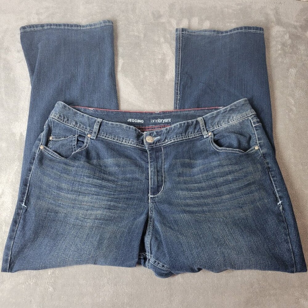 Lane Bryant 20 Plus Jeans Dark Blue Denim Jegging Bootcut Stretch BOO12E